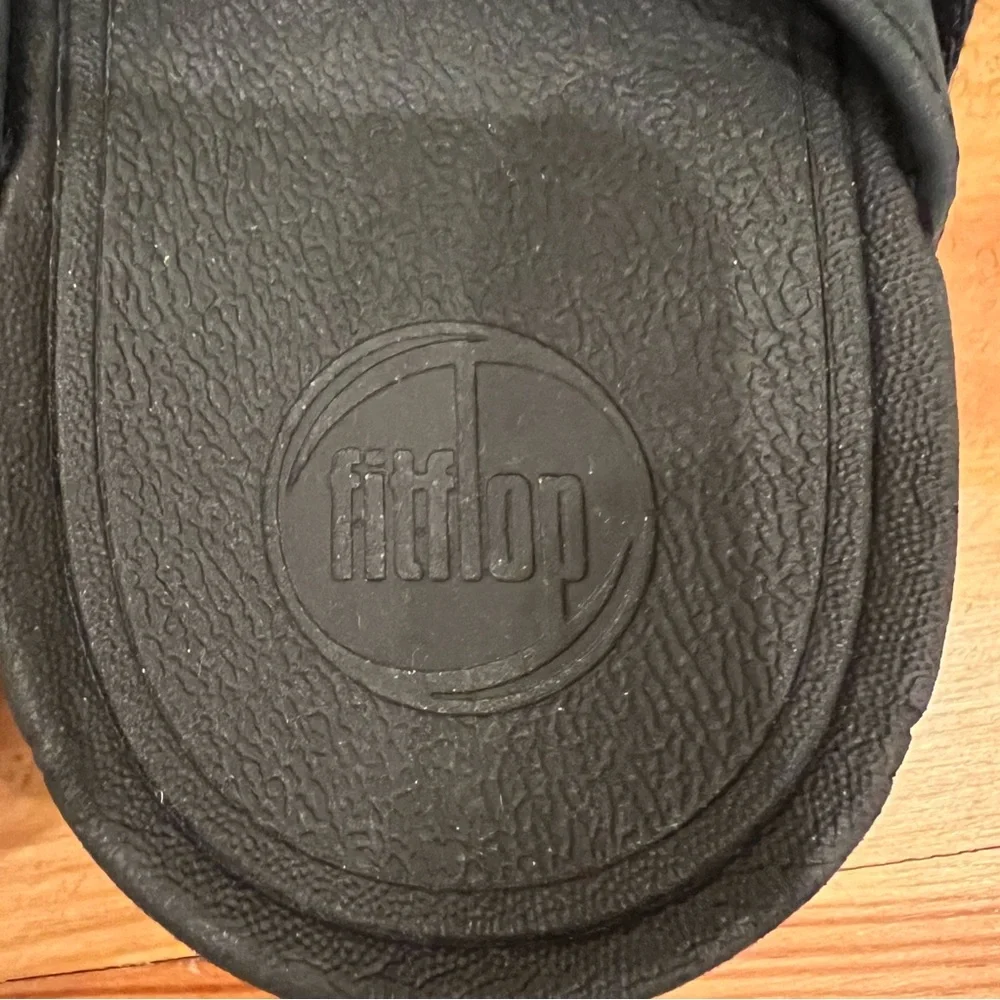 FitFlop Sandals Womens 9 Black Nylon Suede Sling Thong Toe Post Flip Flops - Picture 8 of 14